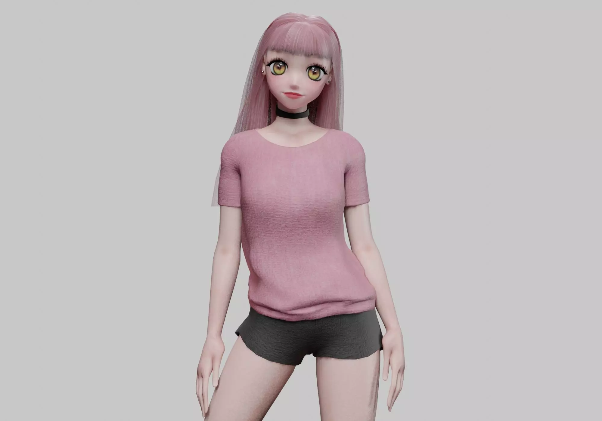 Young cute girl V30640 Low-poly 3D model