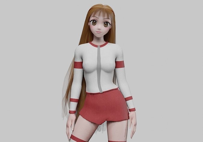 cute teen girl V37425  Low-poly 3D model