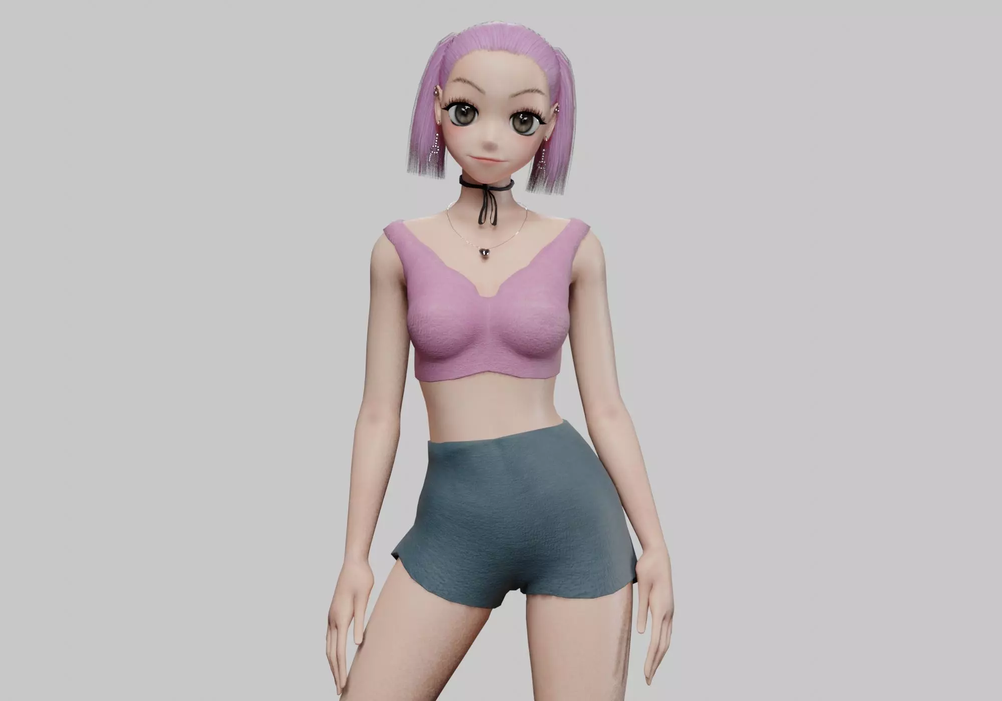 Basic sweet girl V24723 Low-poly 3D model