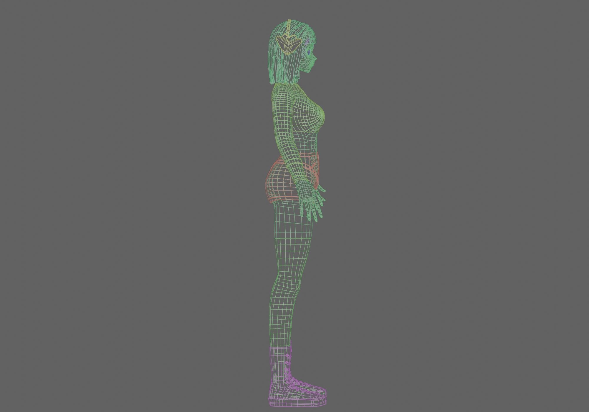 stylized anime girl V35675  Low-poly 3D model_13