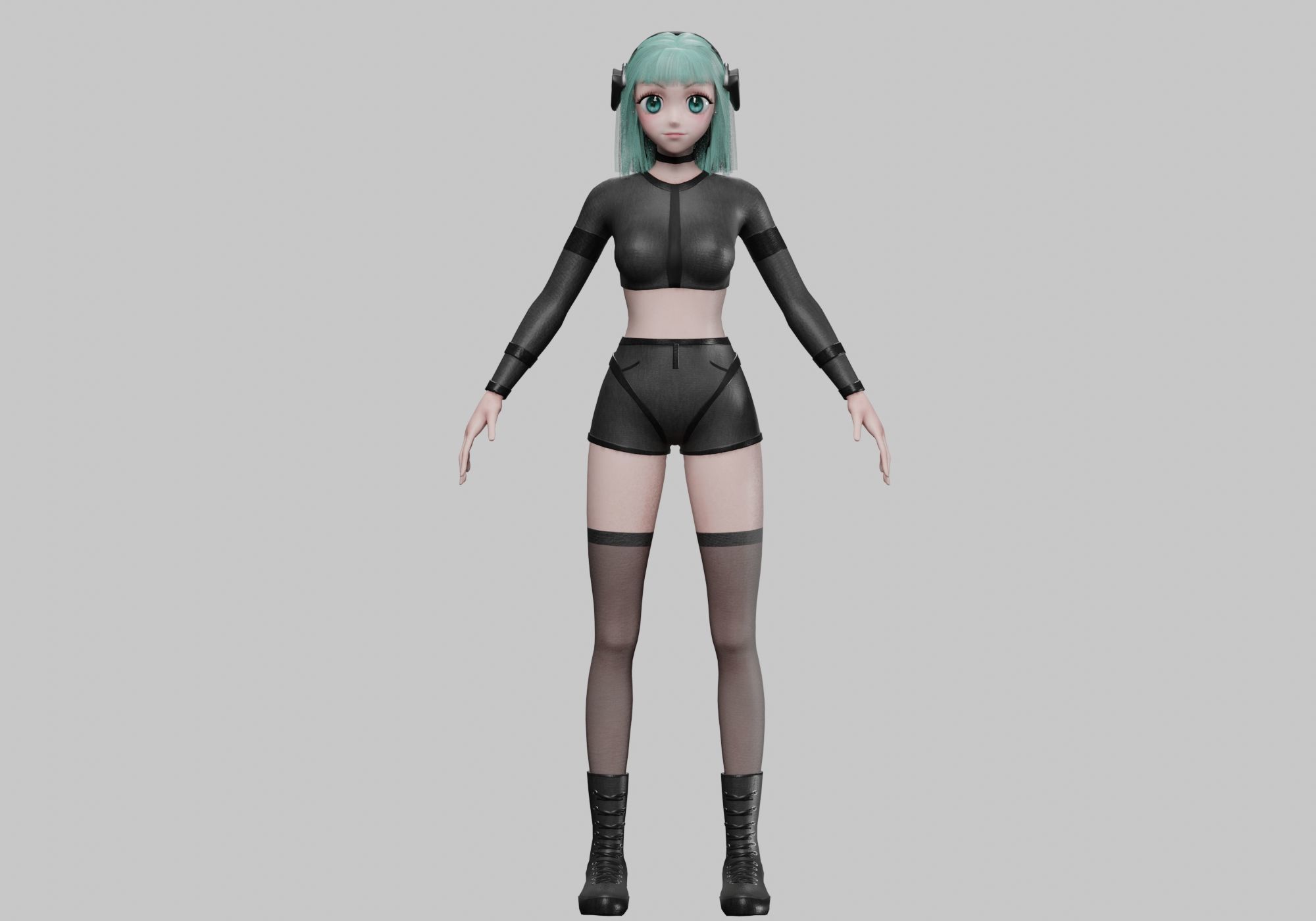 stylized anime girl V35675  Low-poly 3D model_2