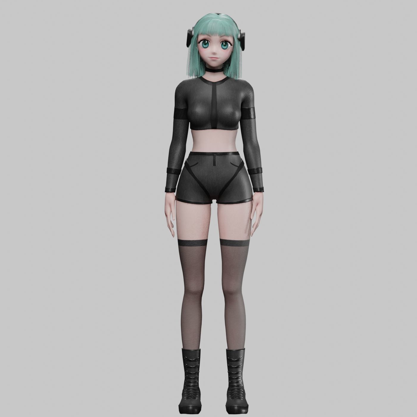 stylized anime girl V35675  Low-poly 3D model_10