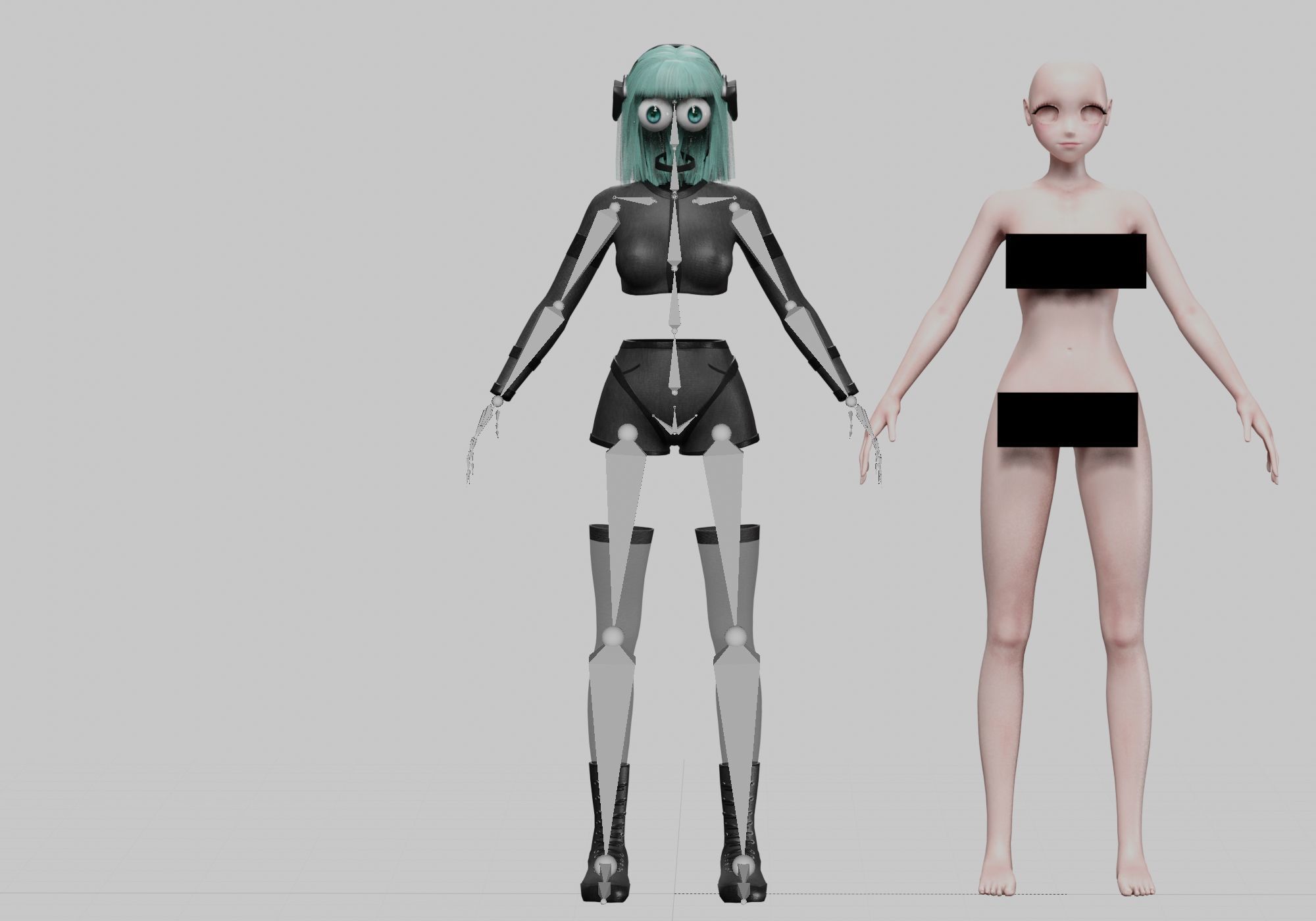 stylized anime girl V35675  Low-poly 3D model_9