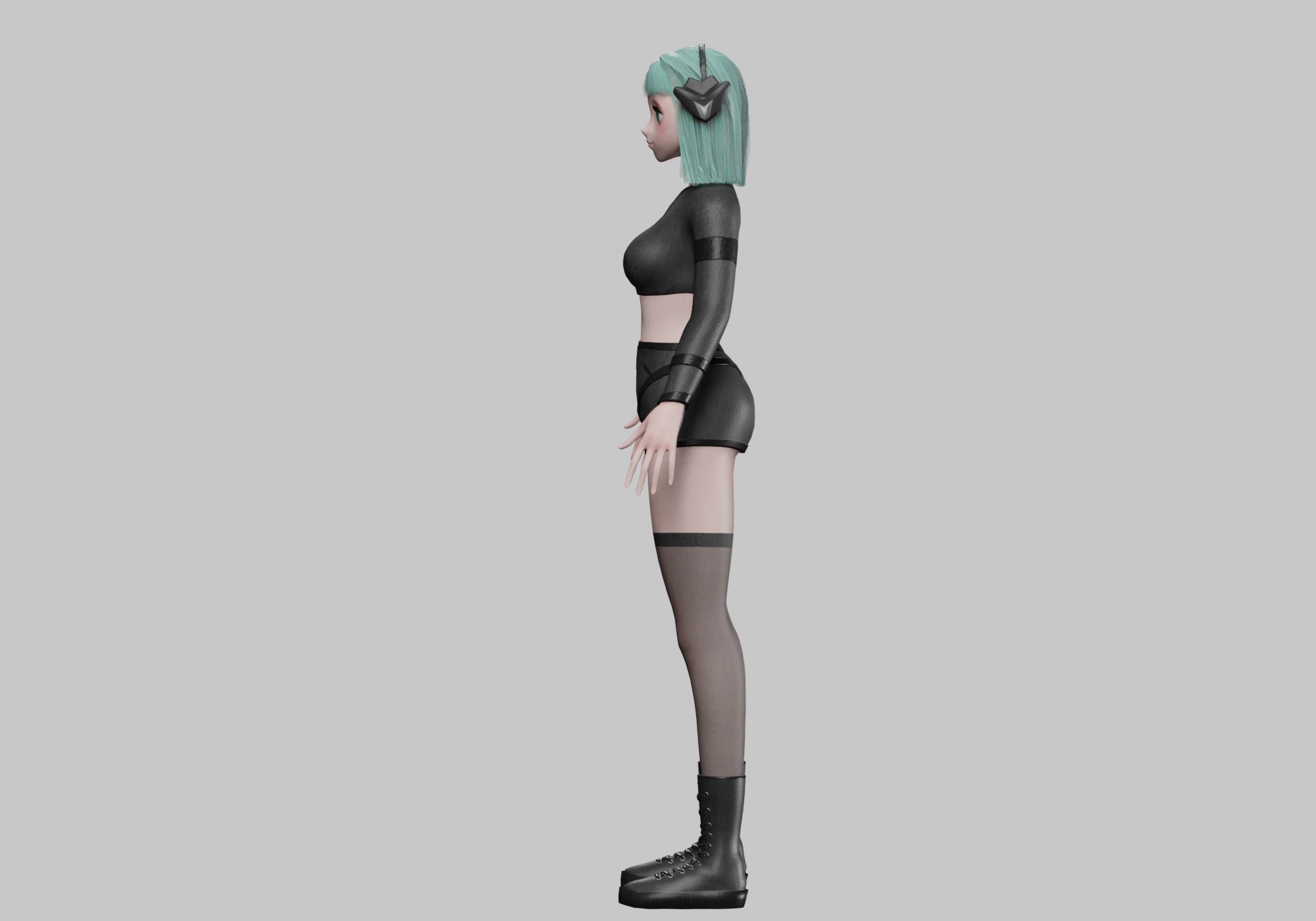 stylized anime girl V35675  Low-poly 3D model_8