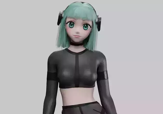 stylized anime girl V35675  Low-poly 3D model