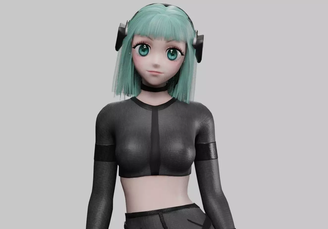 stylized anime girl V35675  Low-poly 3D model_0