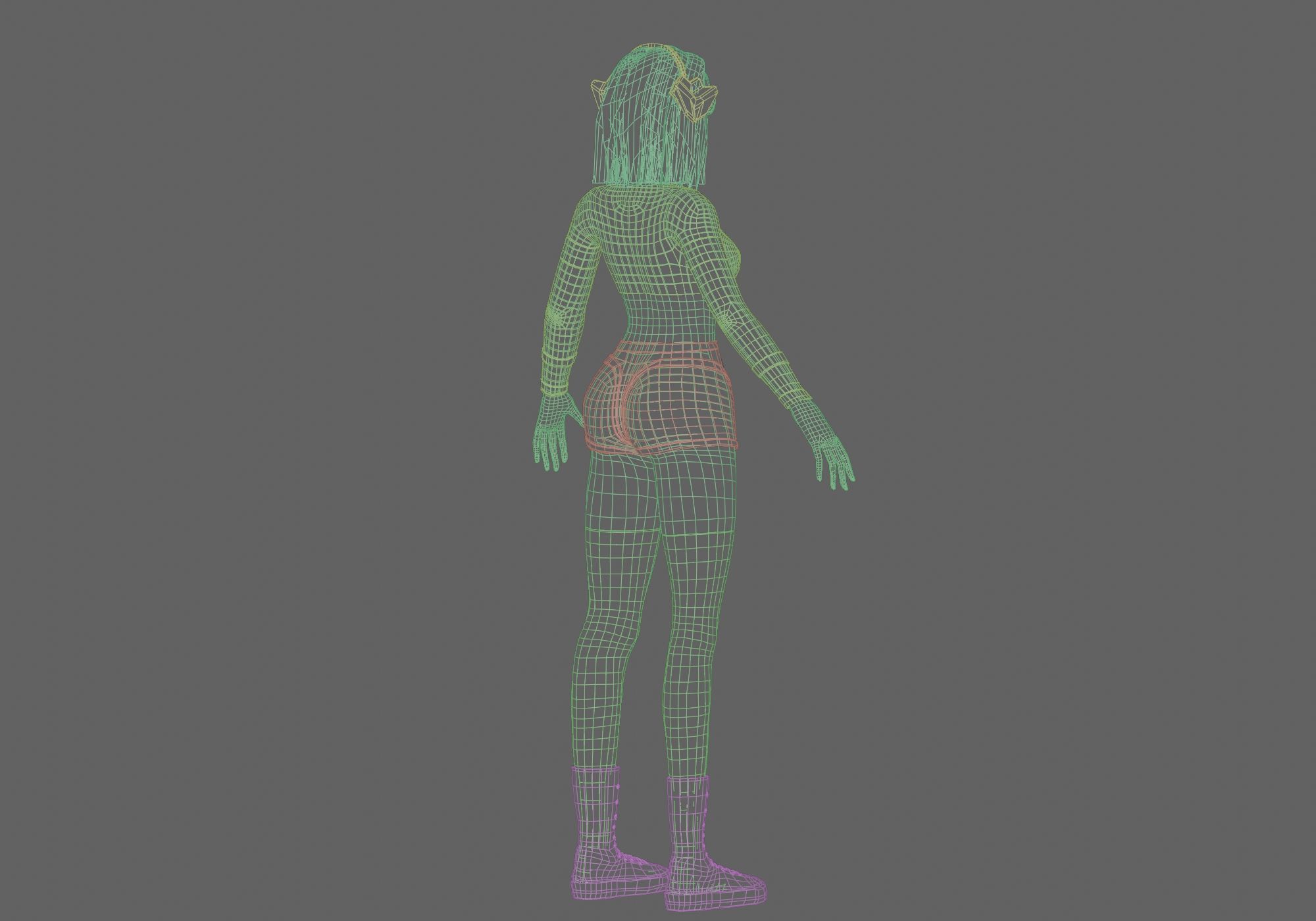 stylized anime girl V35675  Low-poly 3D model_14