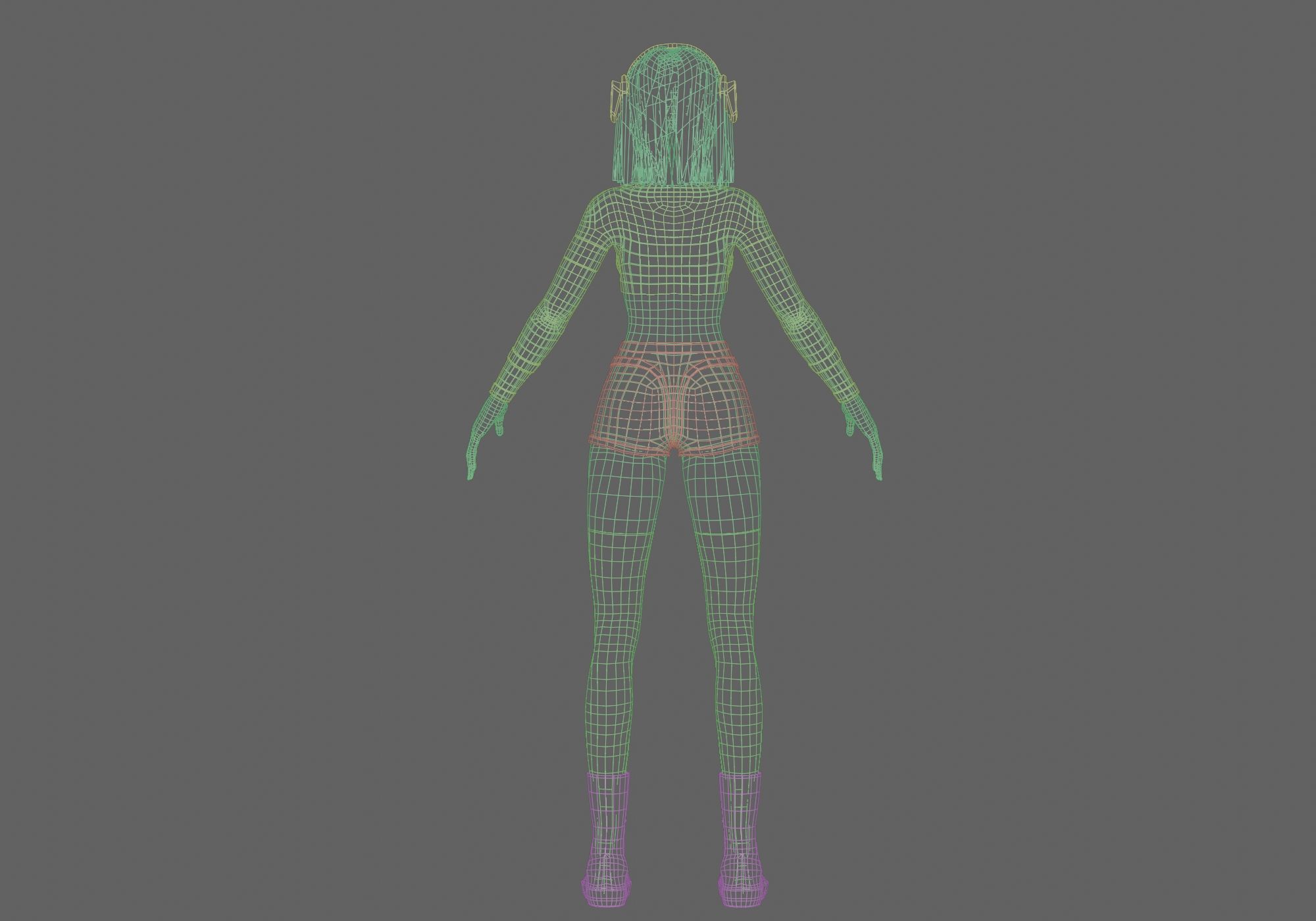 stylized anime girl V35675  Low-poly 3D model_15