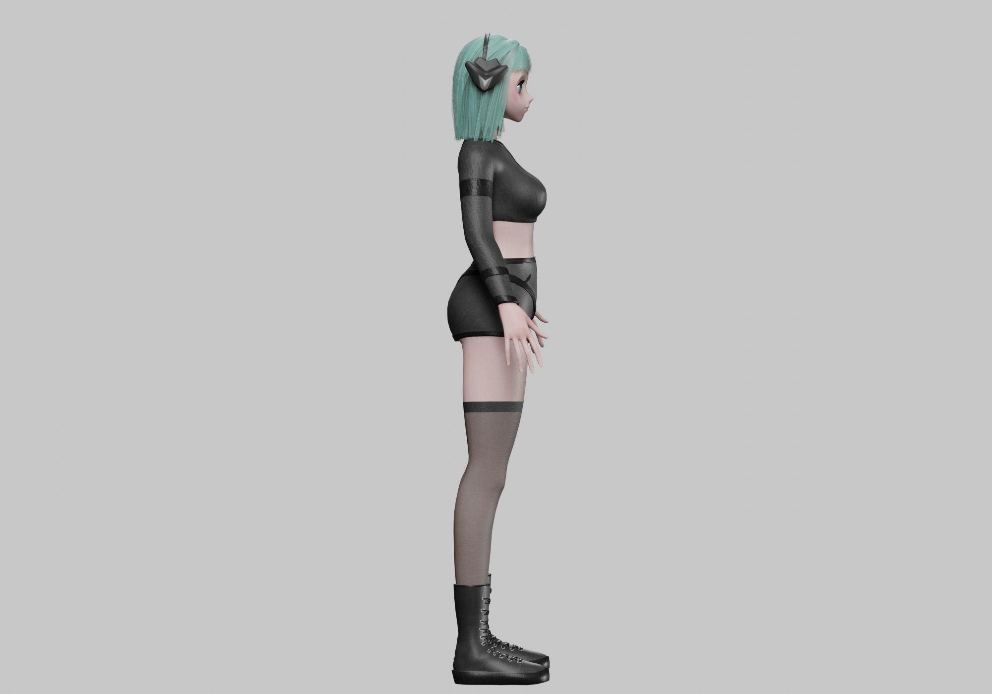 stylized anime girl V35675  Low-poly 3D model_5