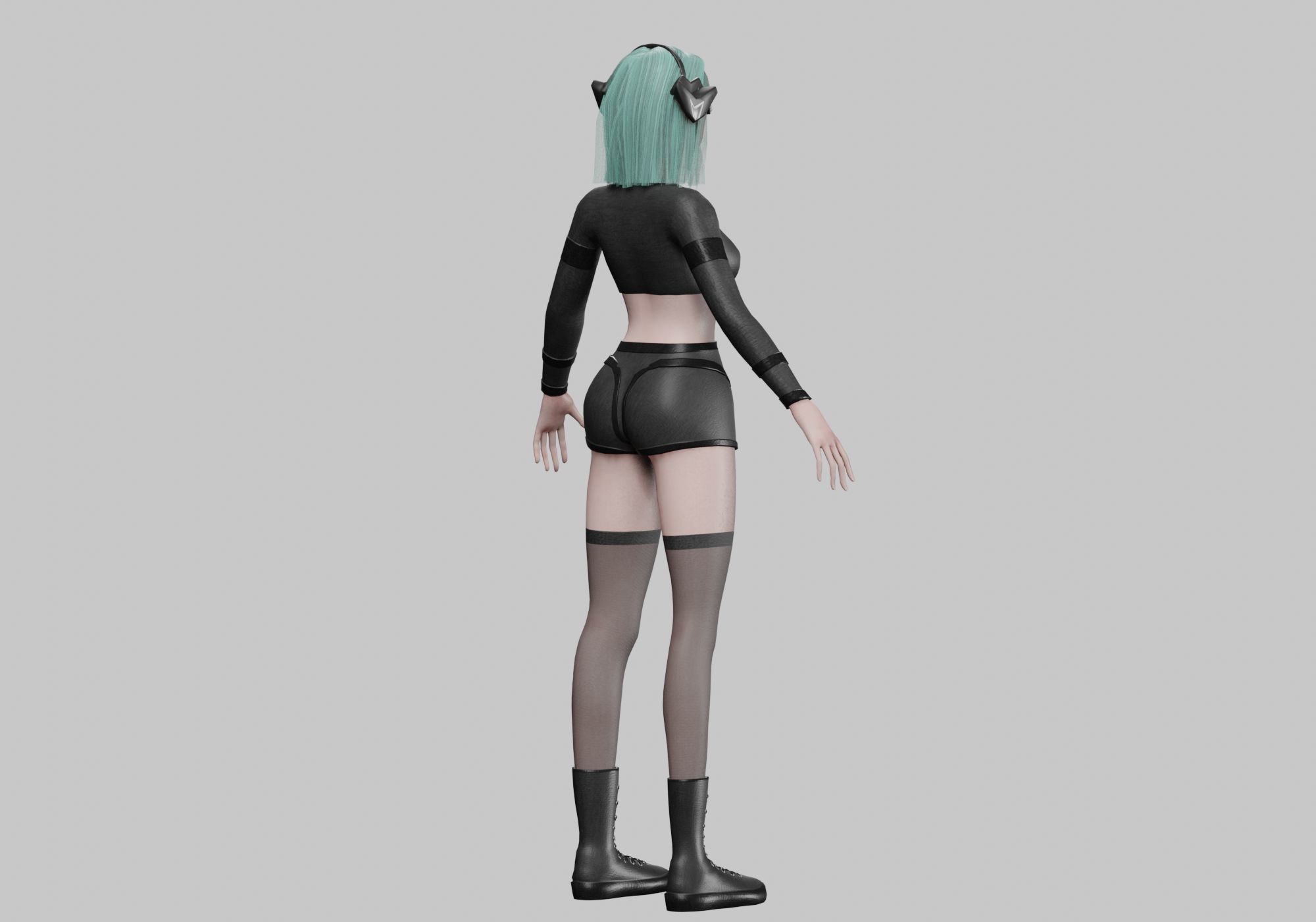 stylized anime girl V35675  Low-poly 3D model_6