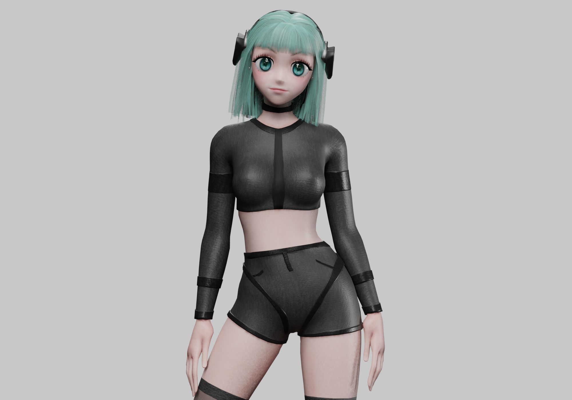 stylized anime girl V35675  Low-poly 3D model_1
