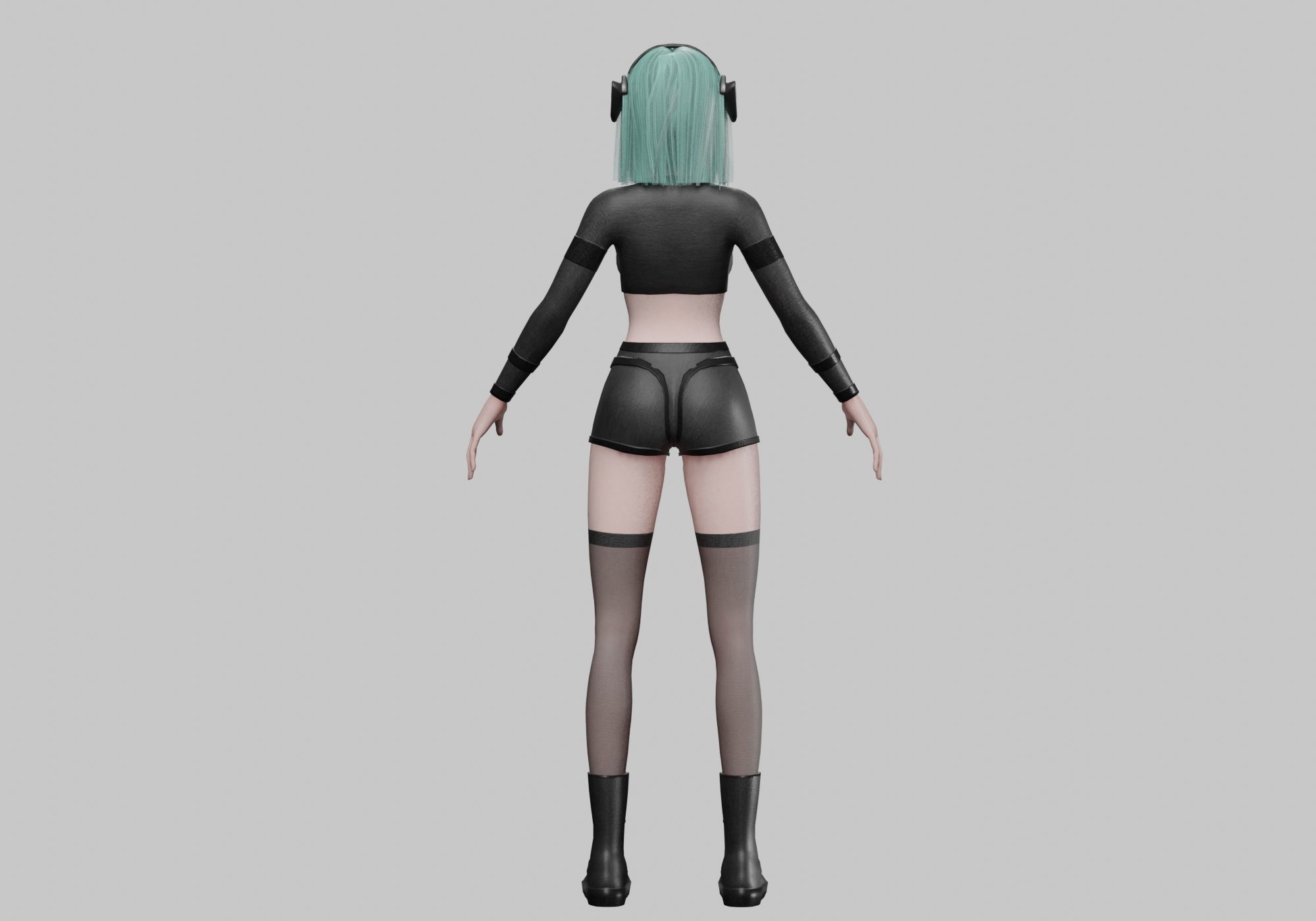 stylized anime girl V35675  Low-poly 3D model_7