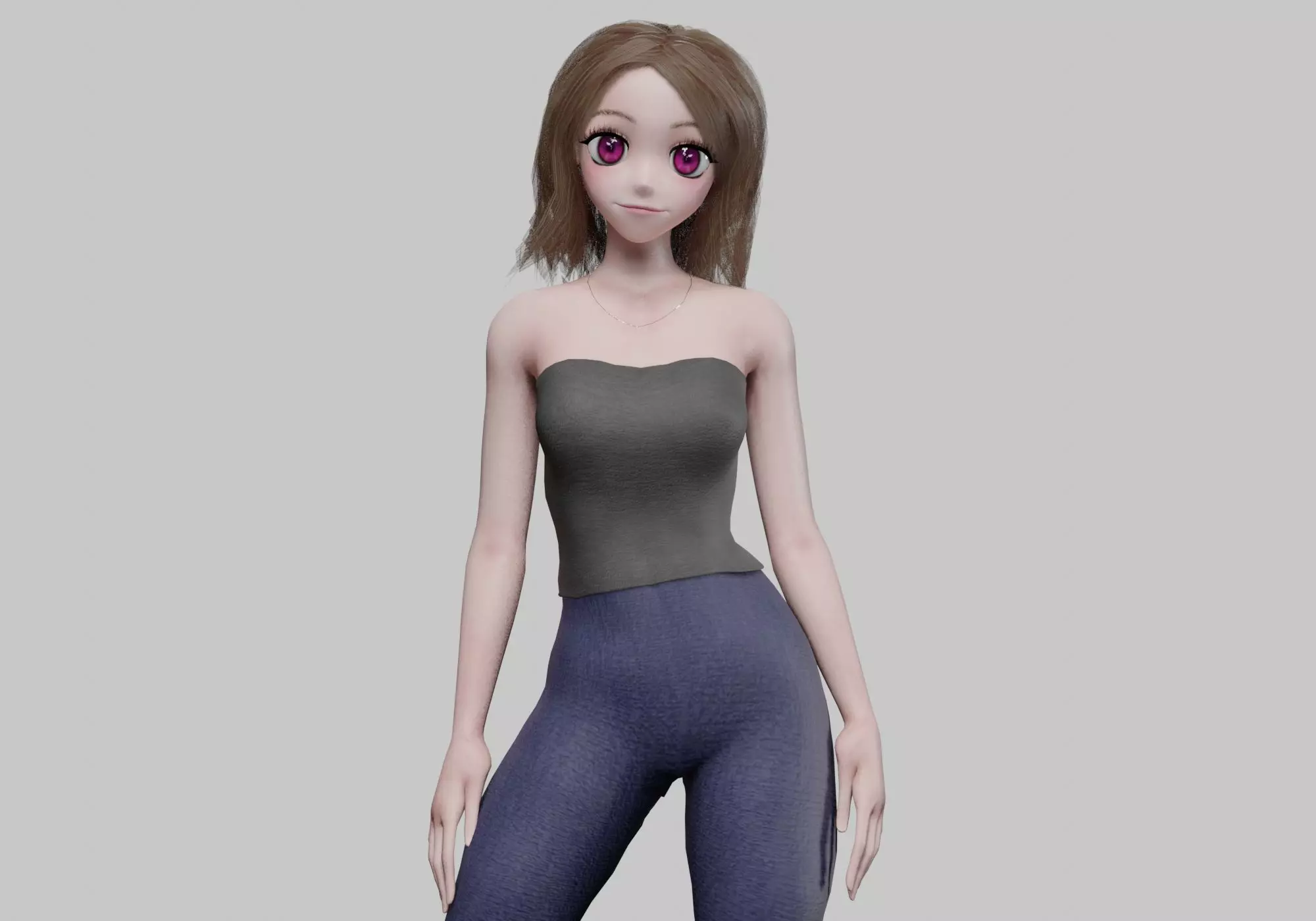 anime Beautiful girl V33037 Low-poly 3D model