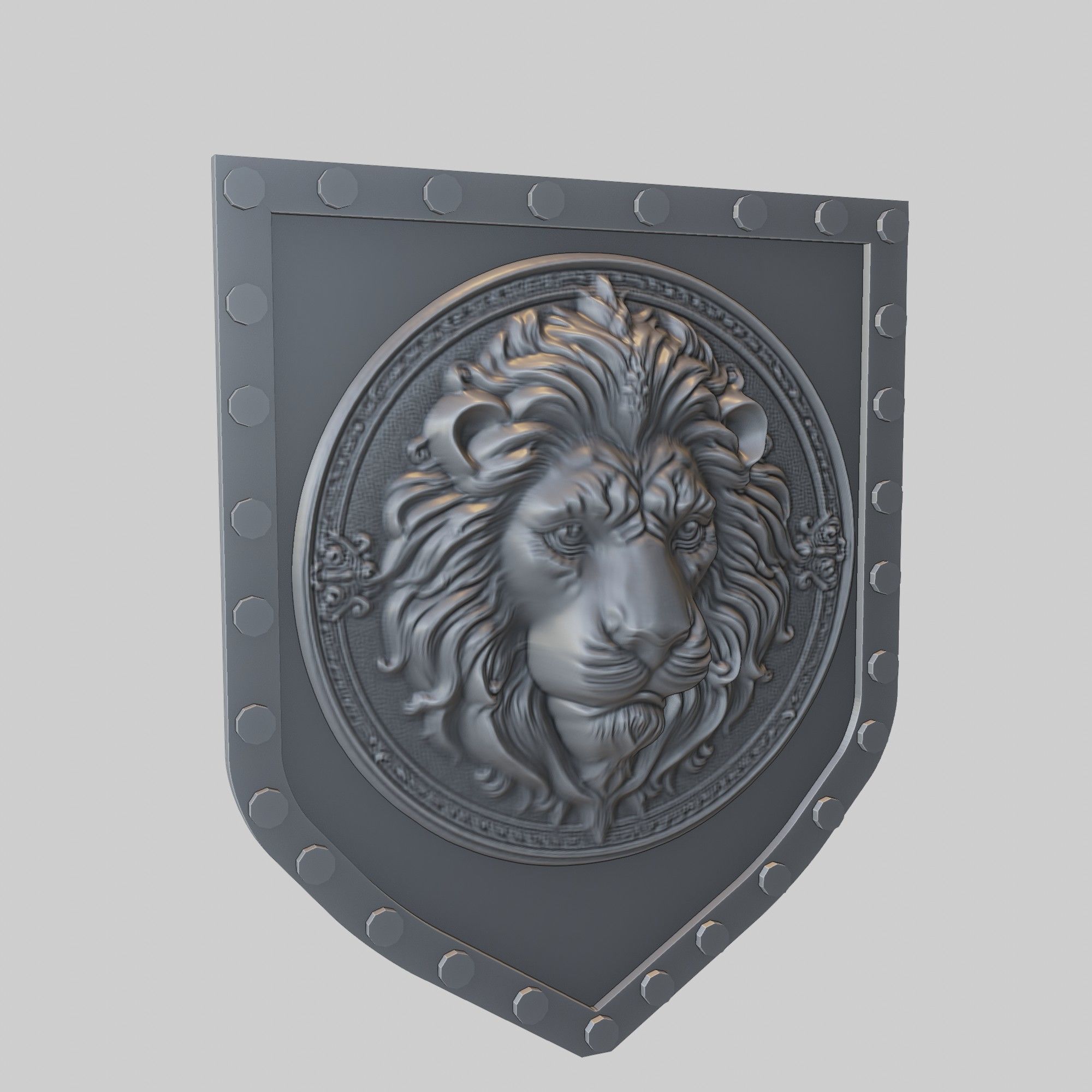 Lion Animal Wall Lion Animal Medallion  3D print model_1