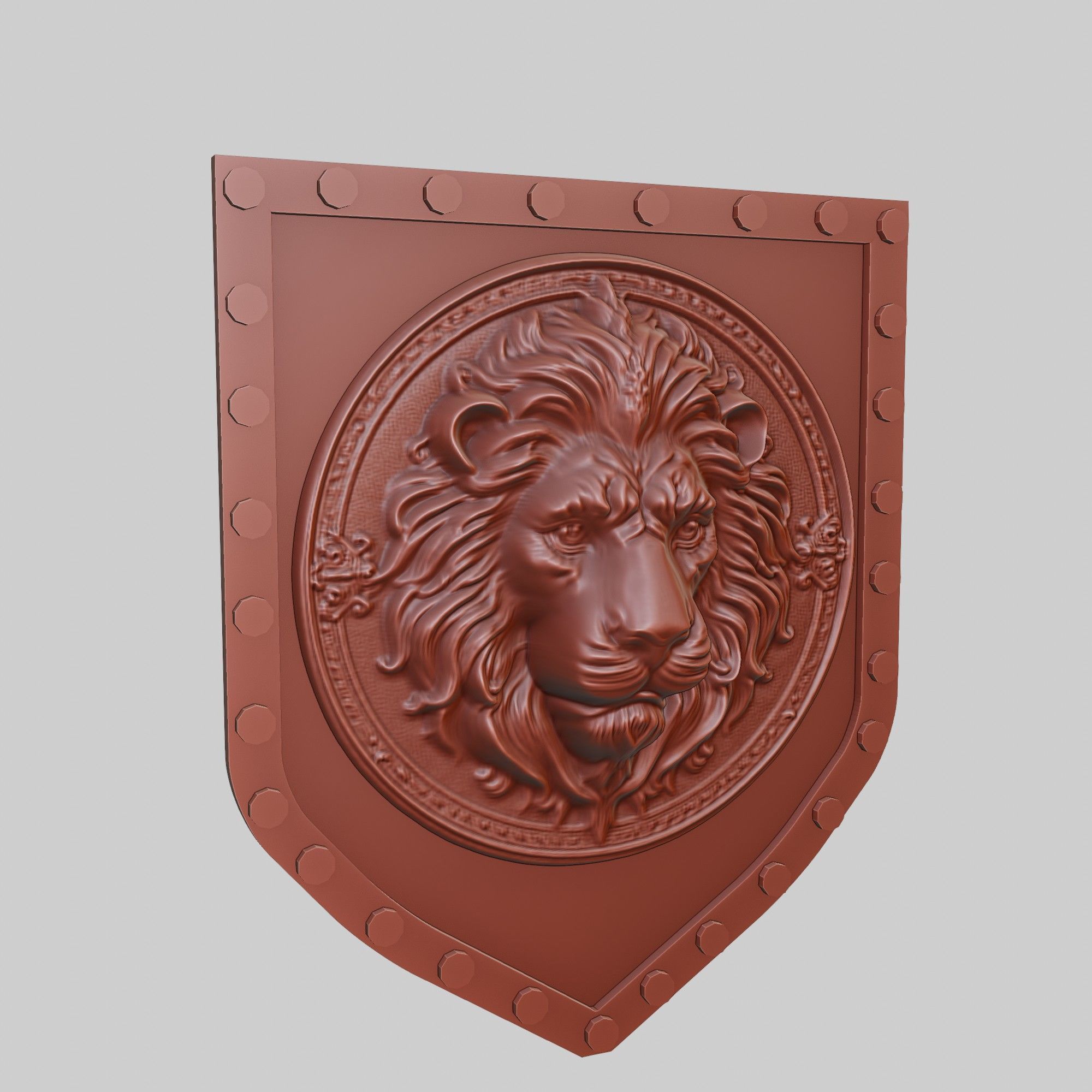 Lion Animal Wall Lion Animal Medallion  3D print model_3