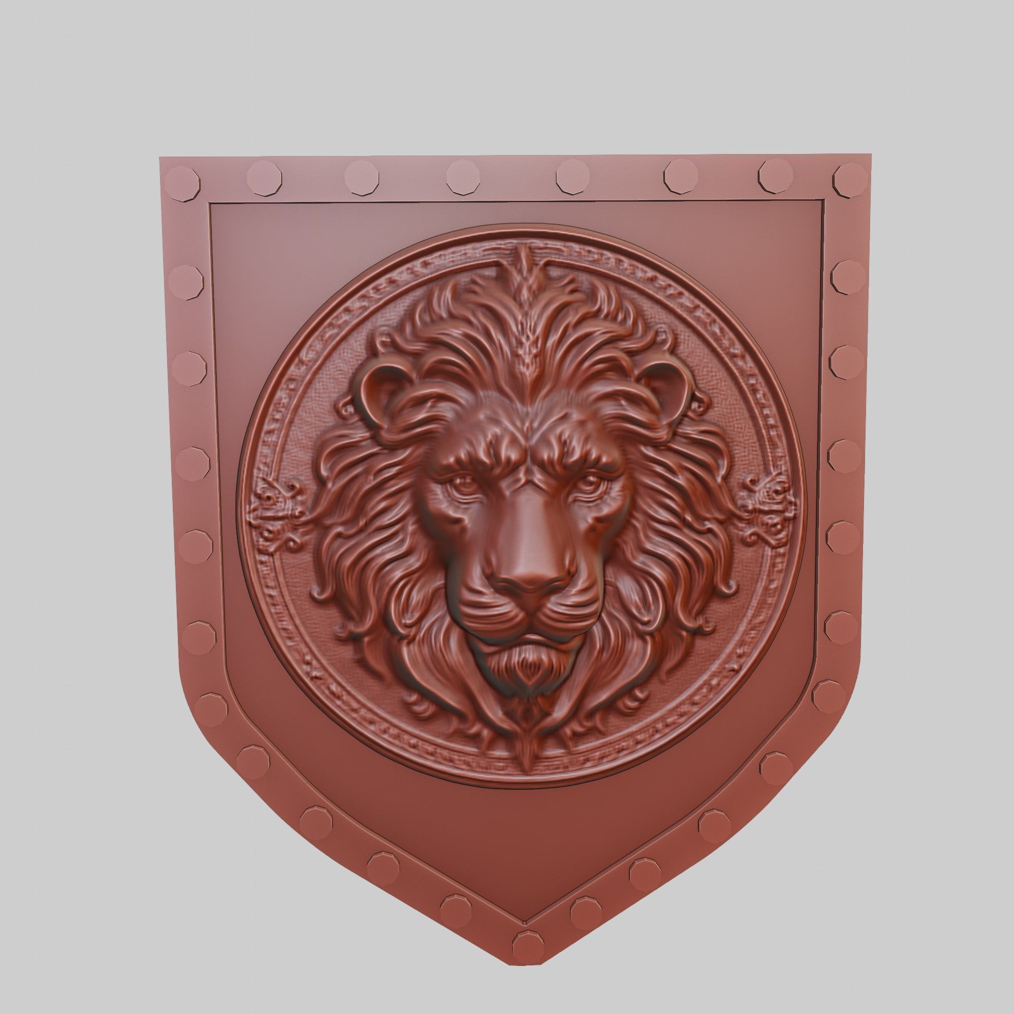 Lion Animal Wall Lion Animal Medallion  3D print model_2