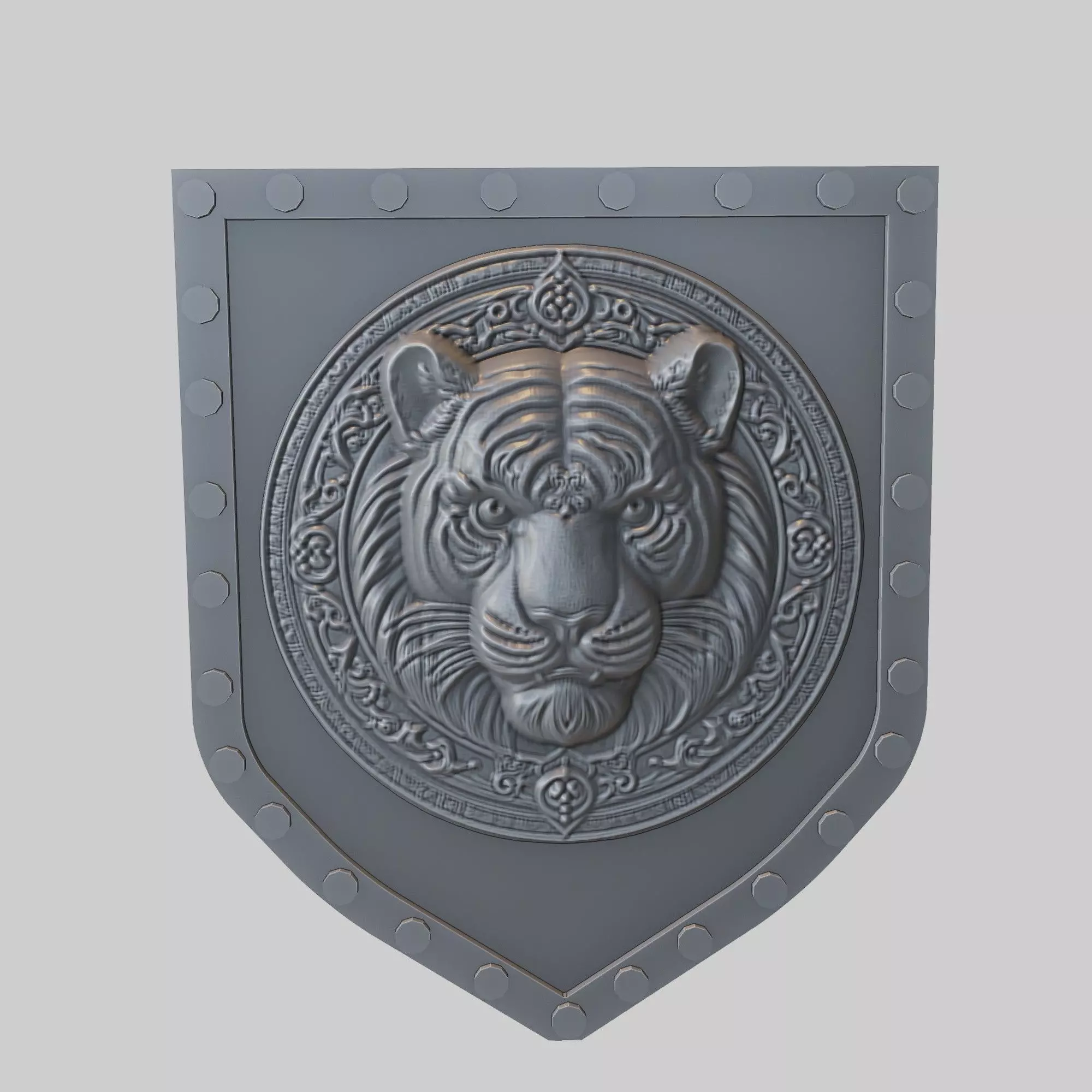 Tiger Animal Wall Tiger Animal Medallion 3D print model