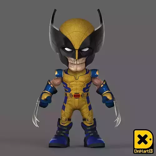 MiniPrint 010 - Wolverine Skull 3D print model