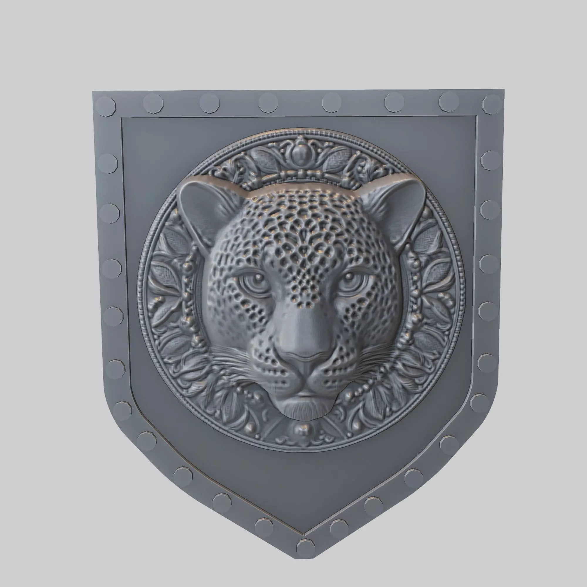 Leopard Animal Wall Leopard Animal Medallion  3D print model_0