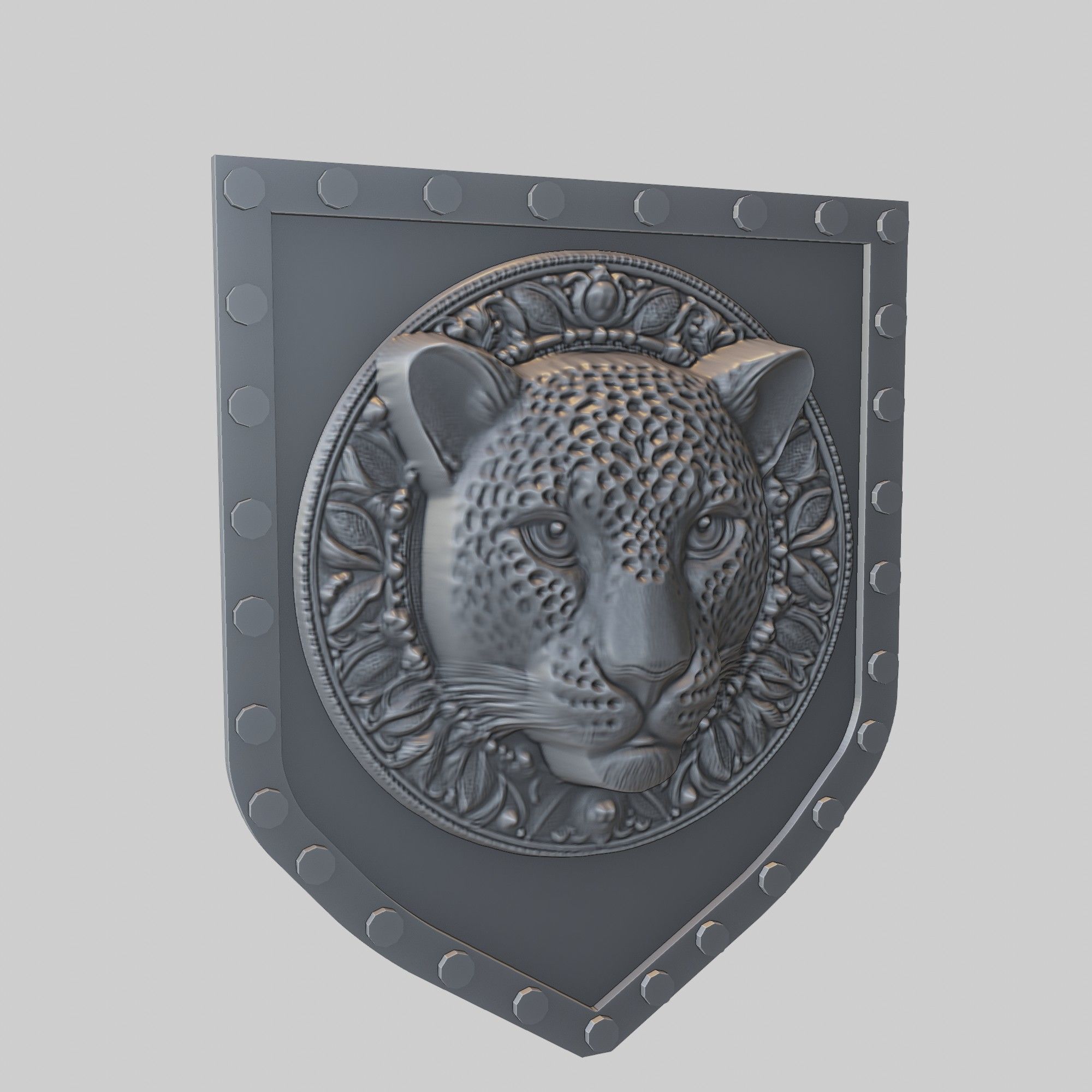 Leopard Animal Wall Leopard Animal Medallion  3D print model_1