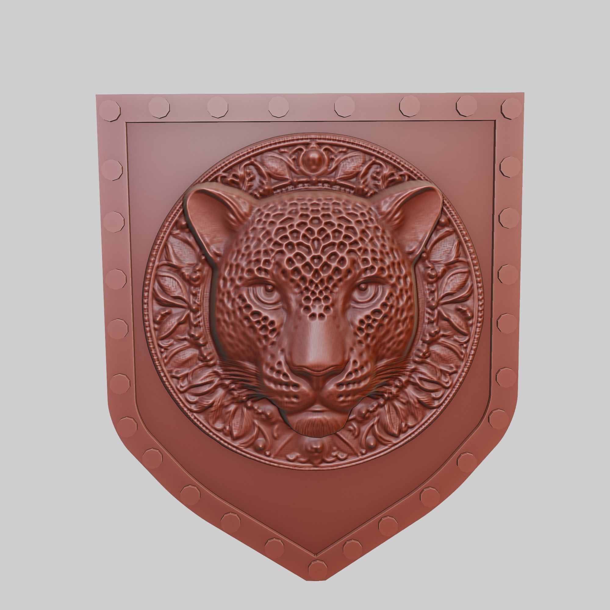 Leopard Animal Wall Leopard Animal Medallion  3D print model_2