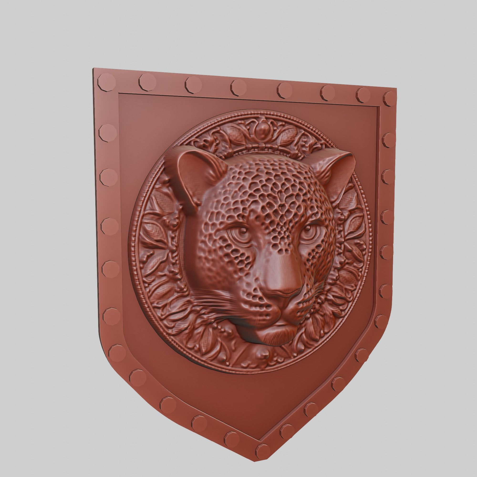 Leopard Animal Wall Leopard Animal Medallion  3D print model_3