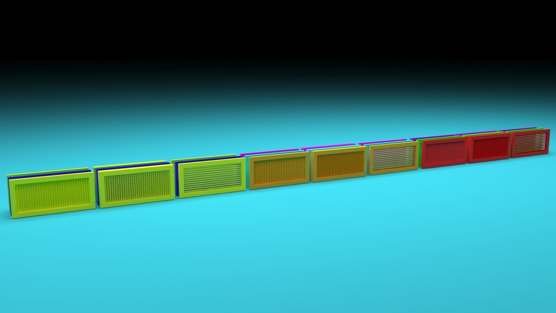 Colored Vent Covers Set 3D model_33