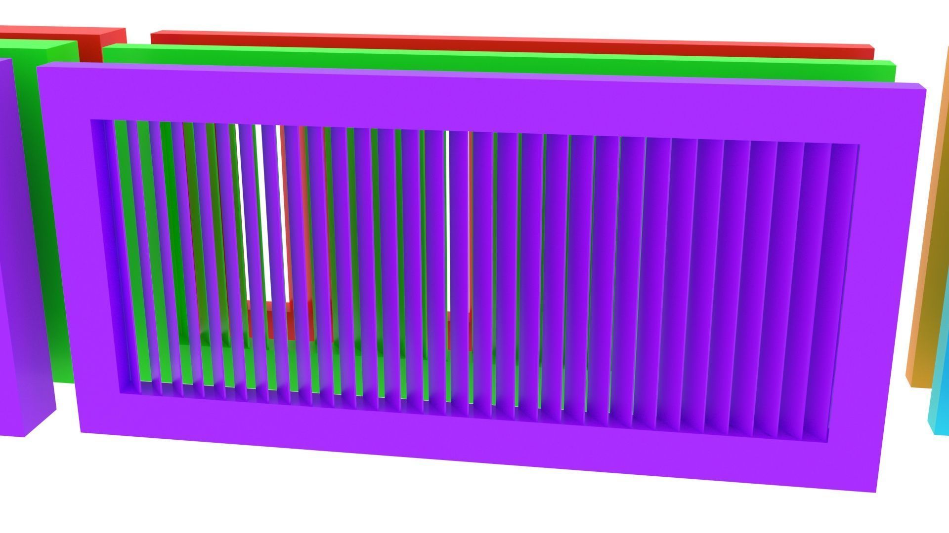 Colored Vent Covers Set 3D model_7