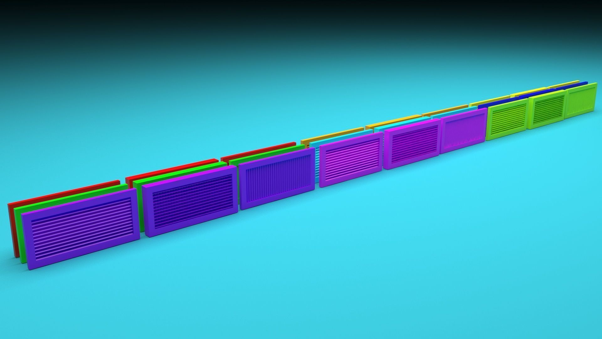 Colored Vent Covers Set 3D model_29