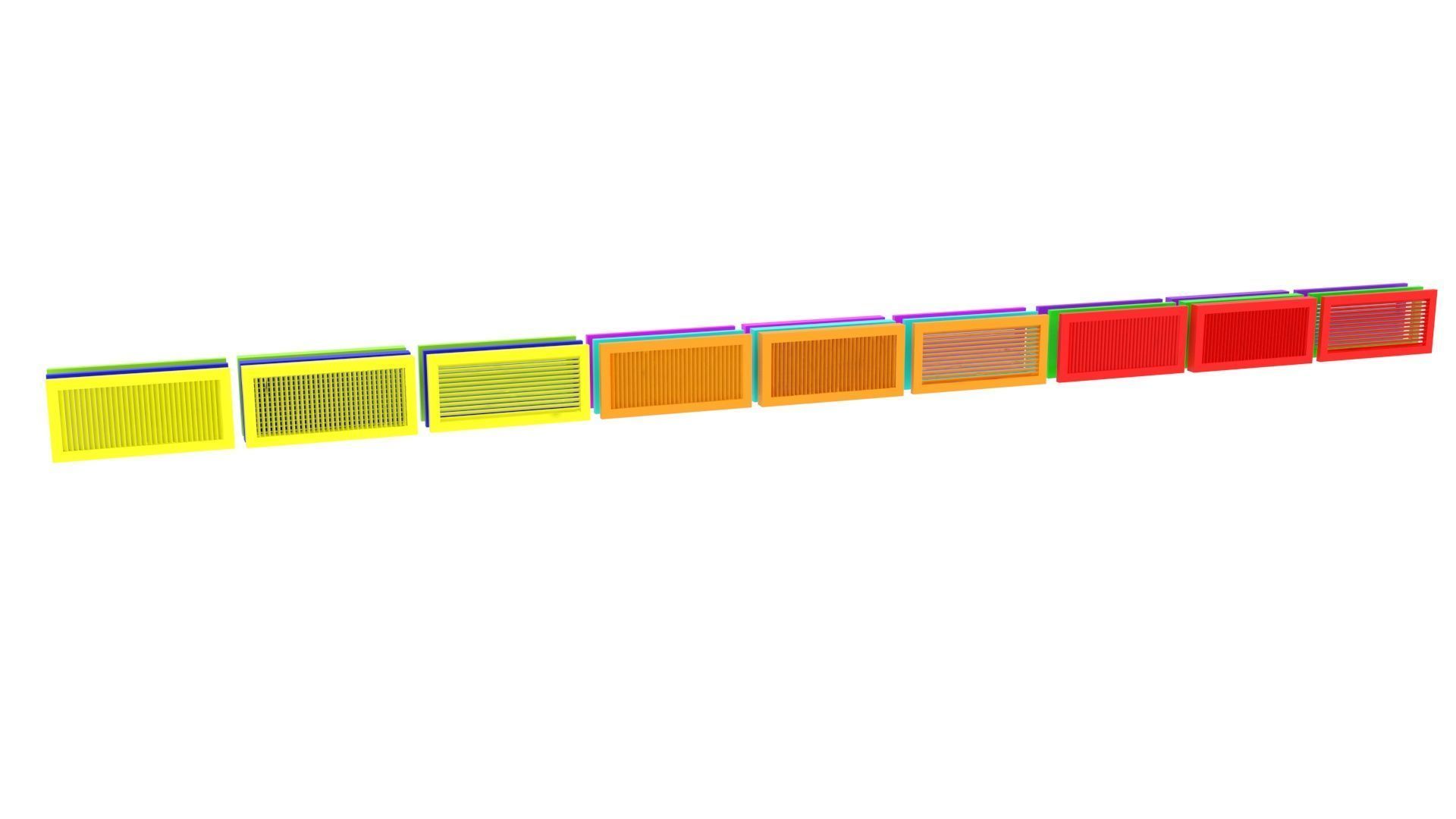 Colored Vent Covers Set 3D model_2