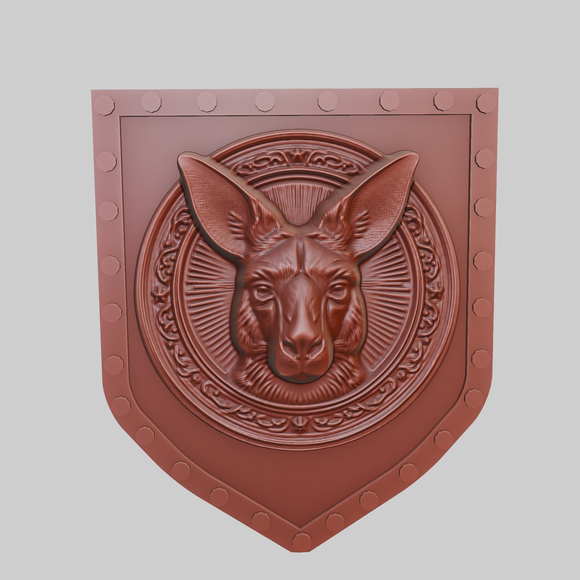 Kangaroo Animal Wall Kangaroo Animal Medallion  3D print model_2