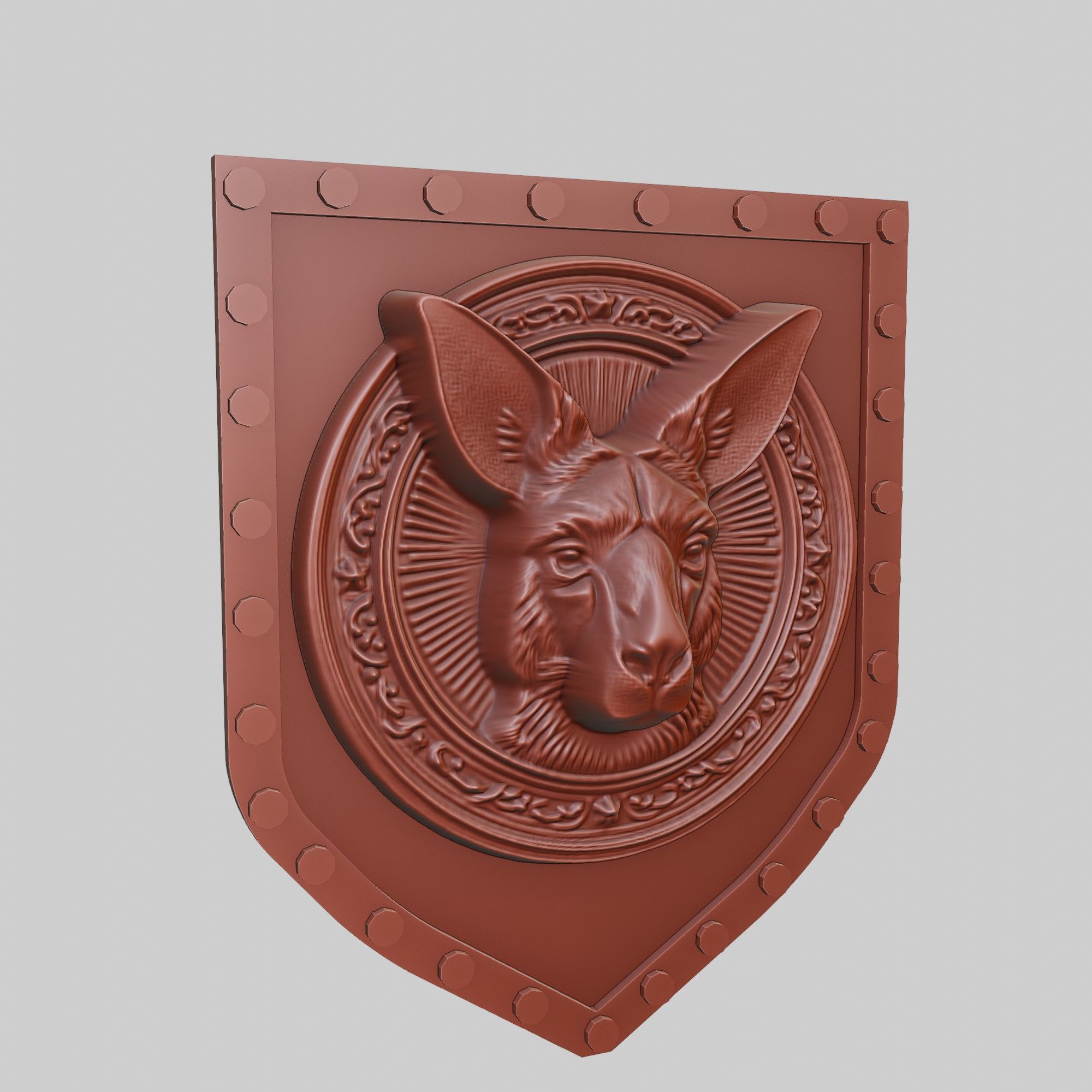 Kangaroo Animal Wall Kangaroo Animal Medallion  3D print model_3