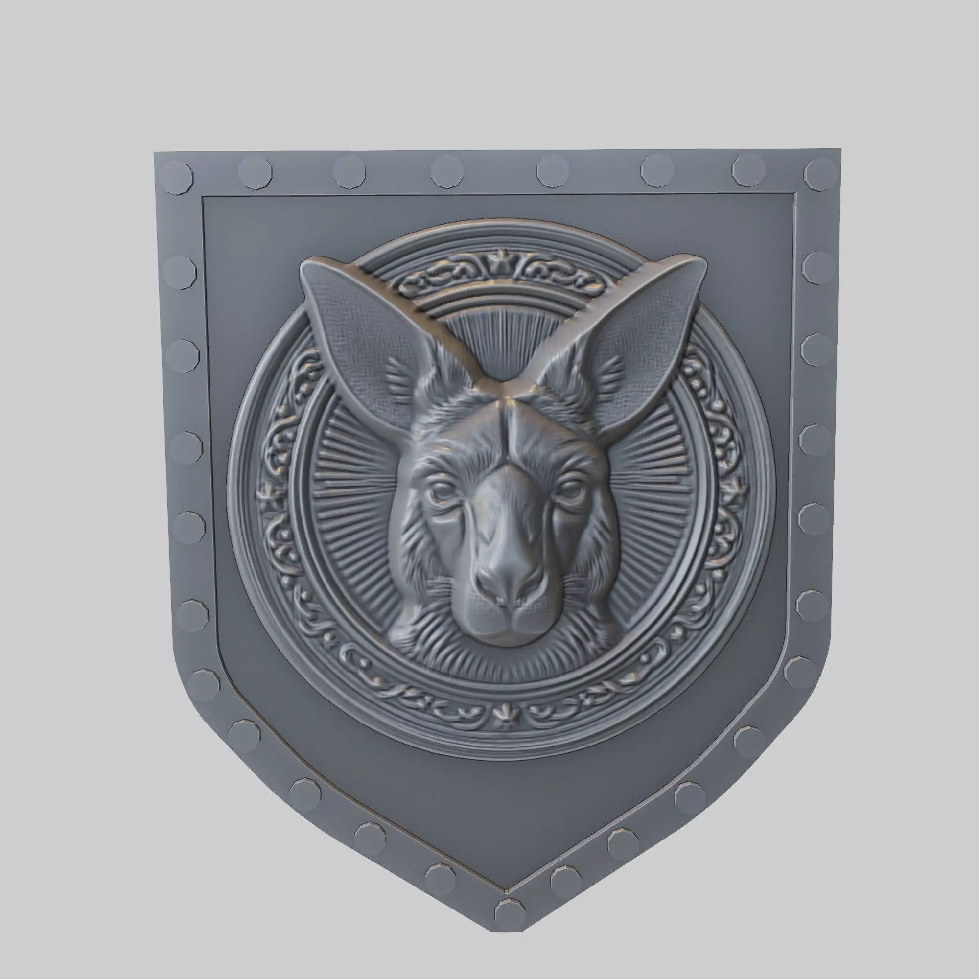 Kangaroo Animal Wall Kangaroo Animal Medallion  3D print model_0