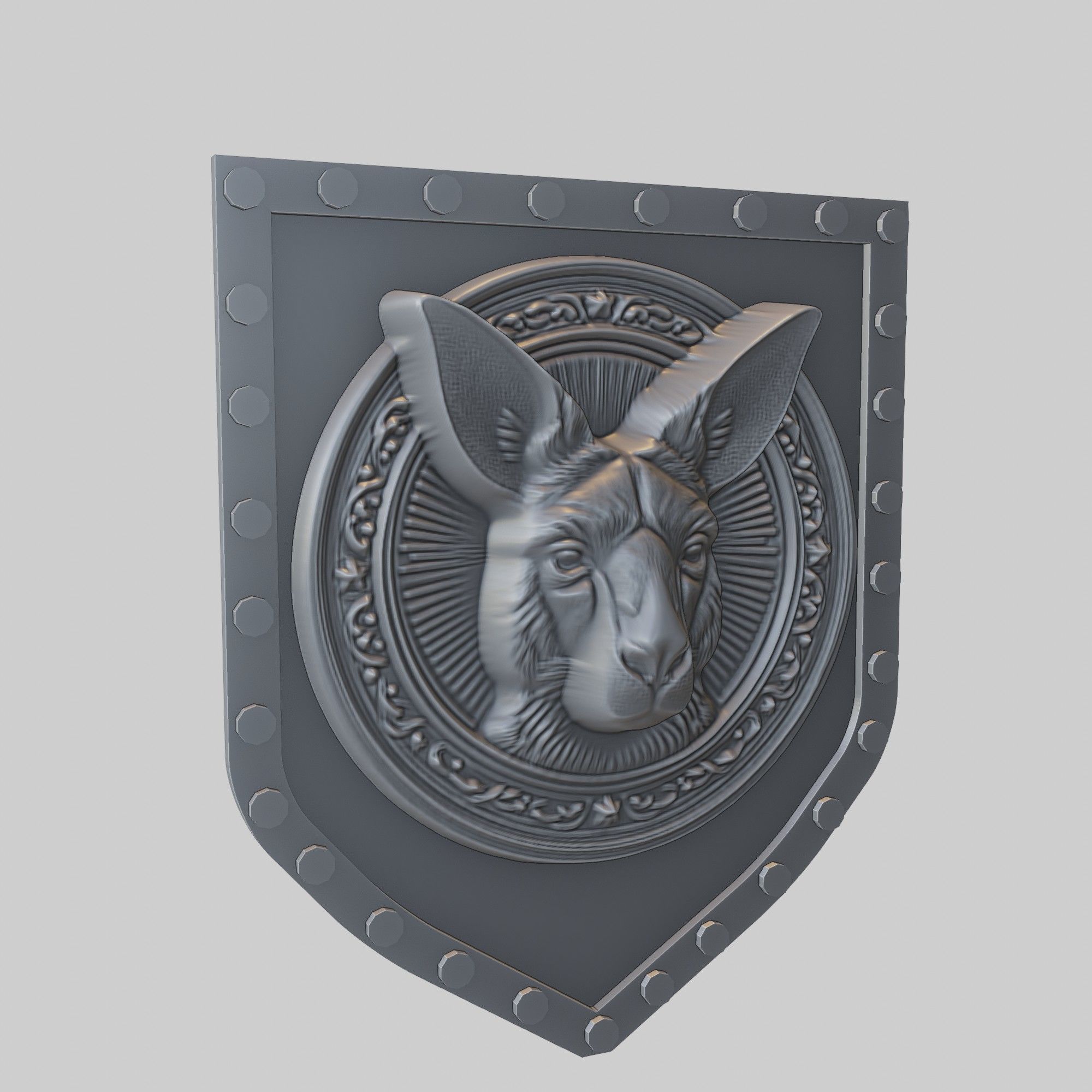Kangaroo Animal Wall Kangaroo Animal Medallion  3D print model_1