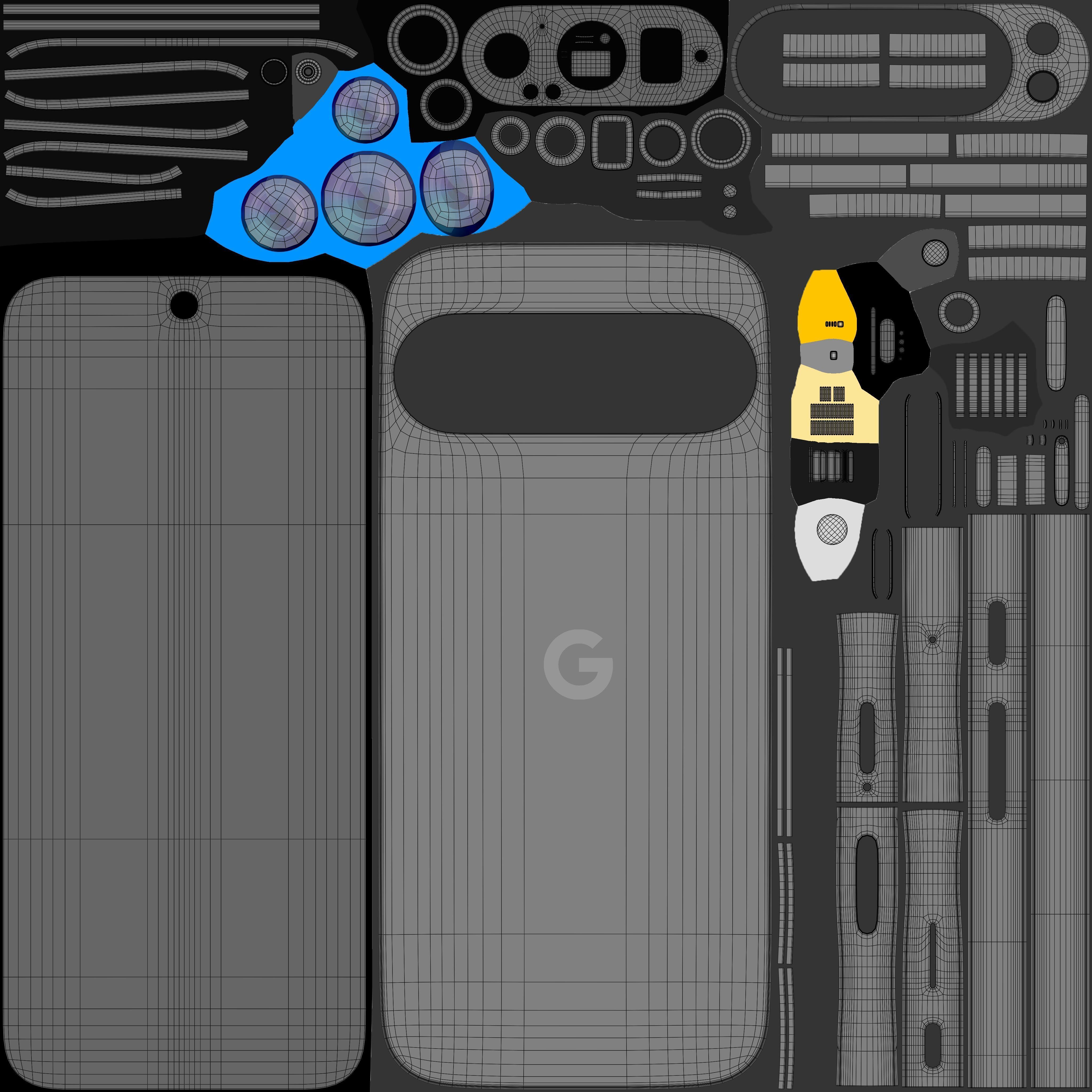 Google Pixel 9 Pro Obsidian Low-poly 3D model_10
