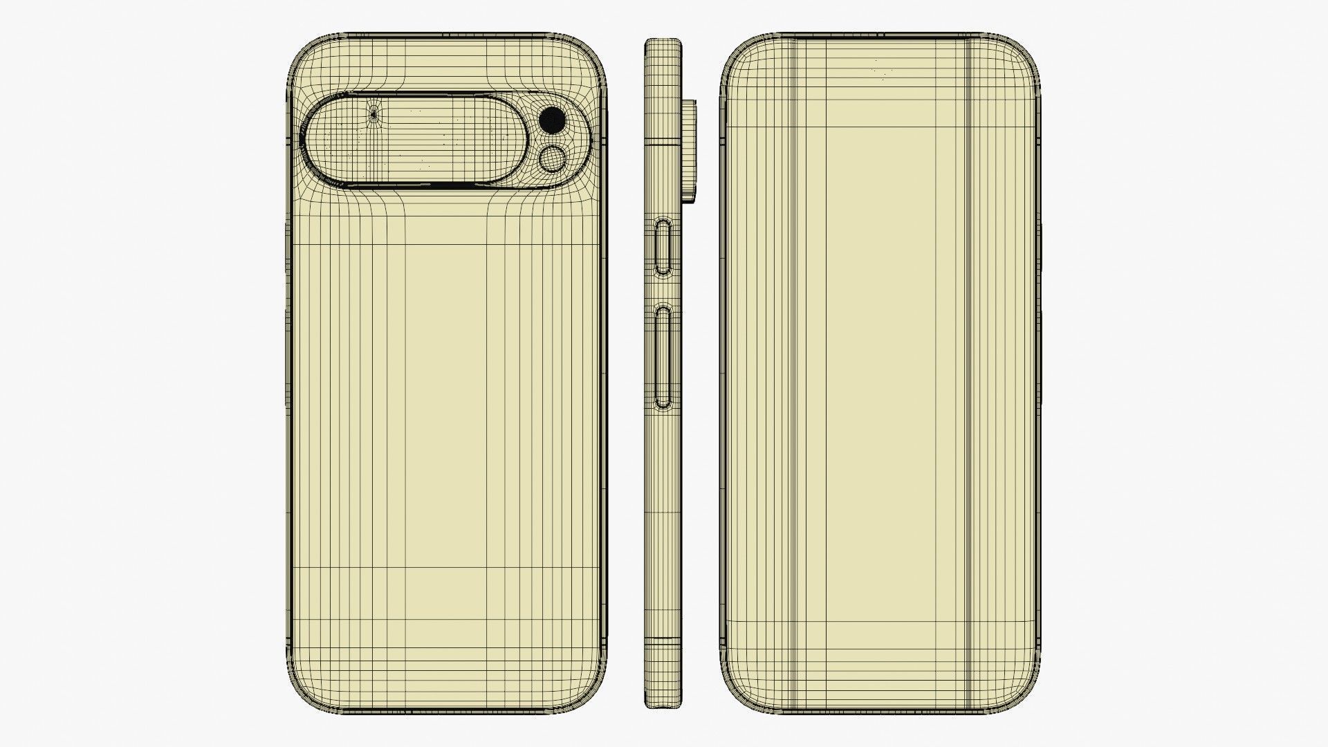 Google Pixel 9 Pro Obsidian Low-poly 3D model_13