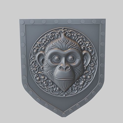 Monkey Animal Wall Monkey Animal Medallion  3D print model