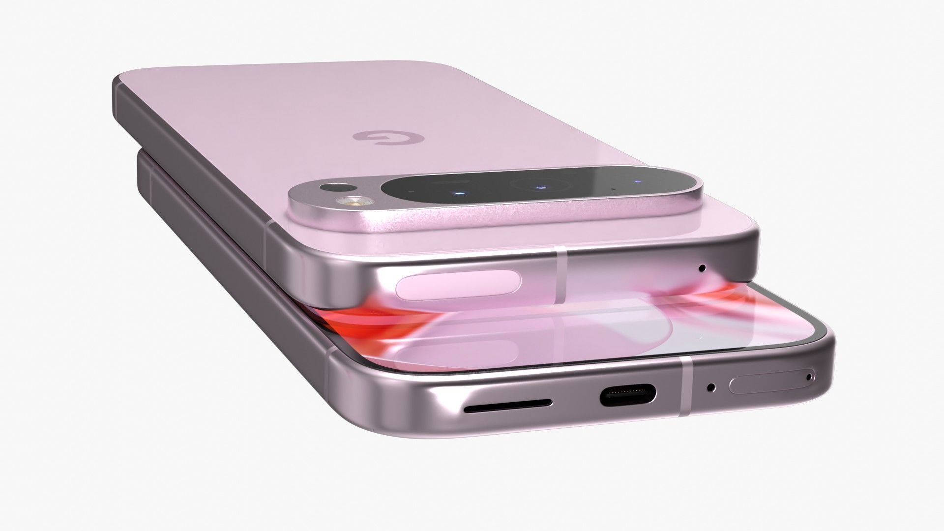 Google Pixel 9 Pro Rose Quartz Low-poly 3D model_7