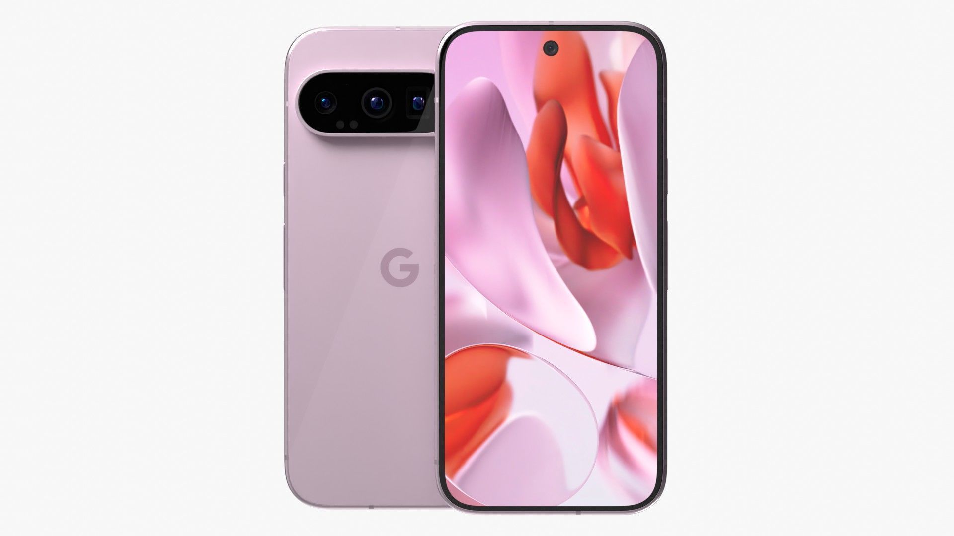 Google Pixel 9 Pro Rose Quartz Low-poly 3D model_1