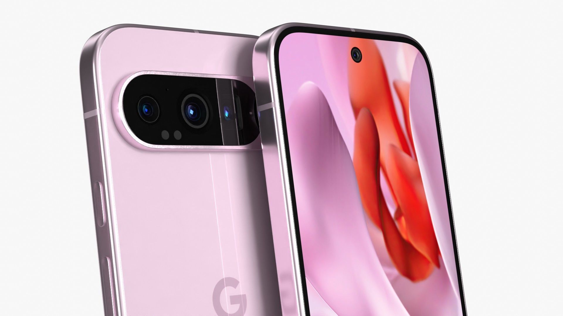 Google Pixel 9 Pro Rose Quartz Low-poly 3D model_3