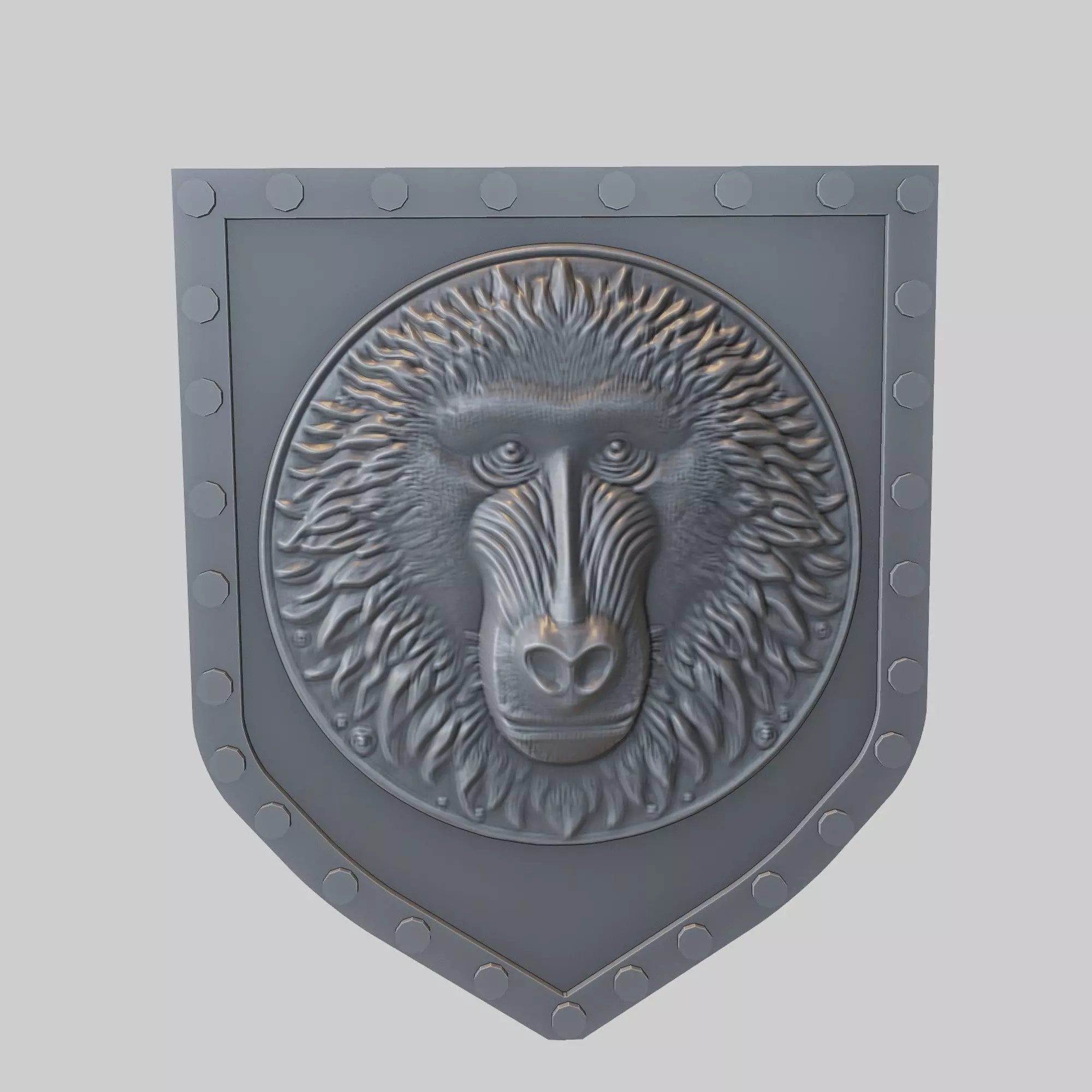 Baboon Animal Wall Baboon Animal Medallion 3D print model