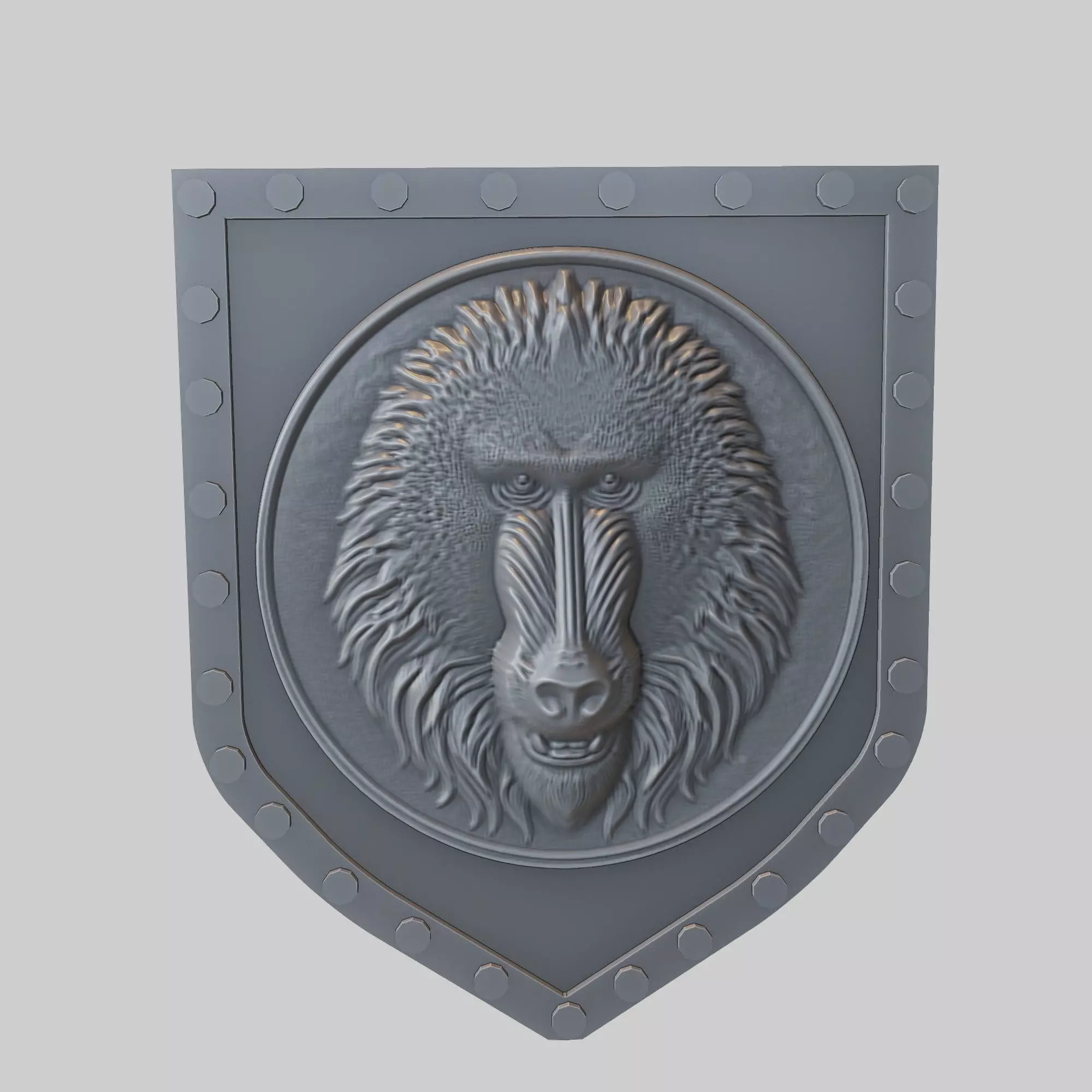 Baboon Animal Wall Baboon Animal Medallion 3D print model