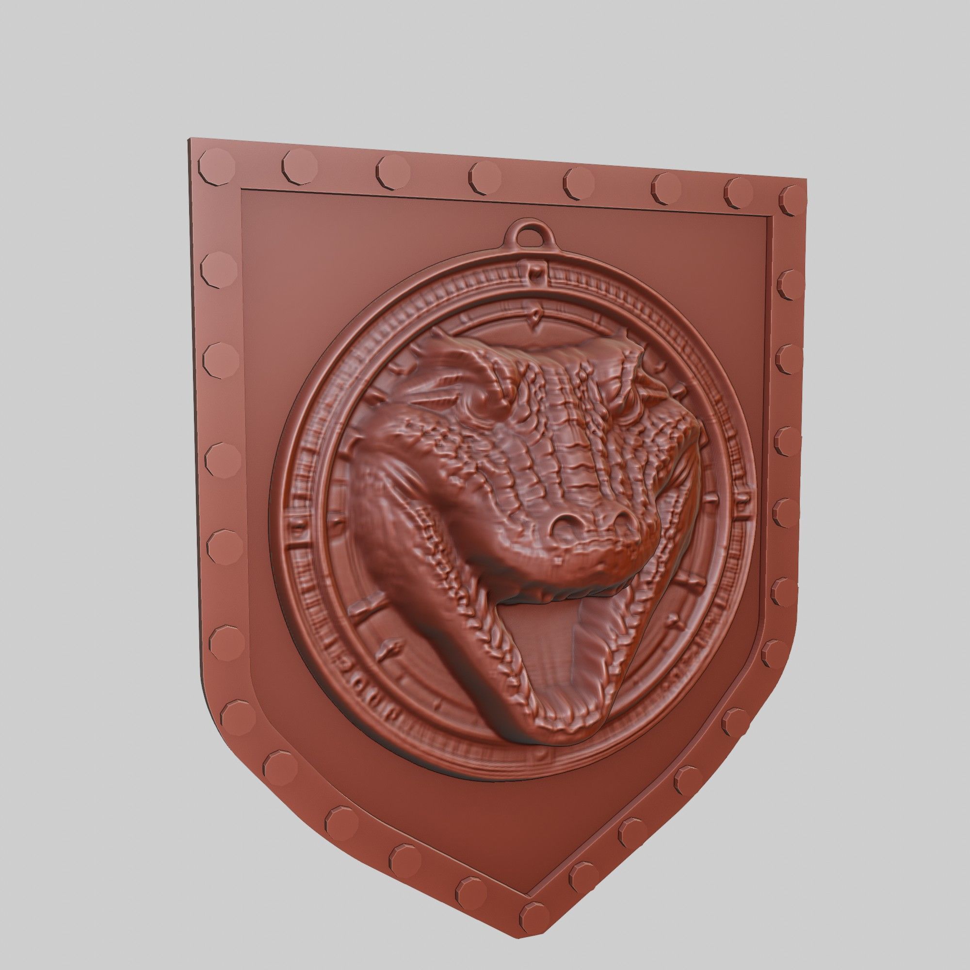 Alligator Animal Wall Alligator Animal Medallion  3D print model_3