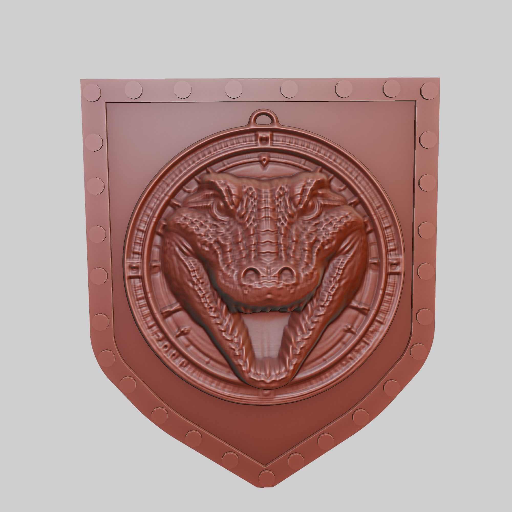 Alligator Animal Wall Alligator Animal Medallion  3D print model_2