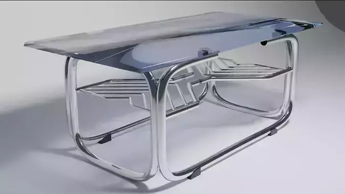 Glass CoffeTable Classic old Vintage 3D Model