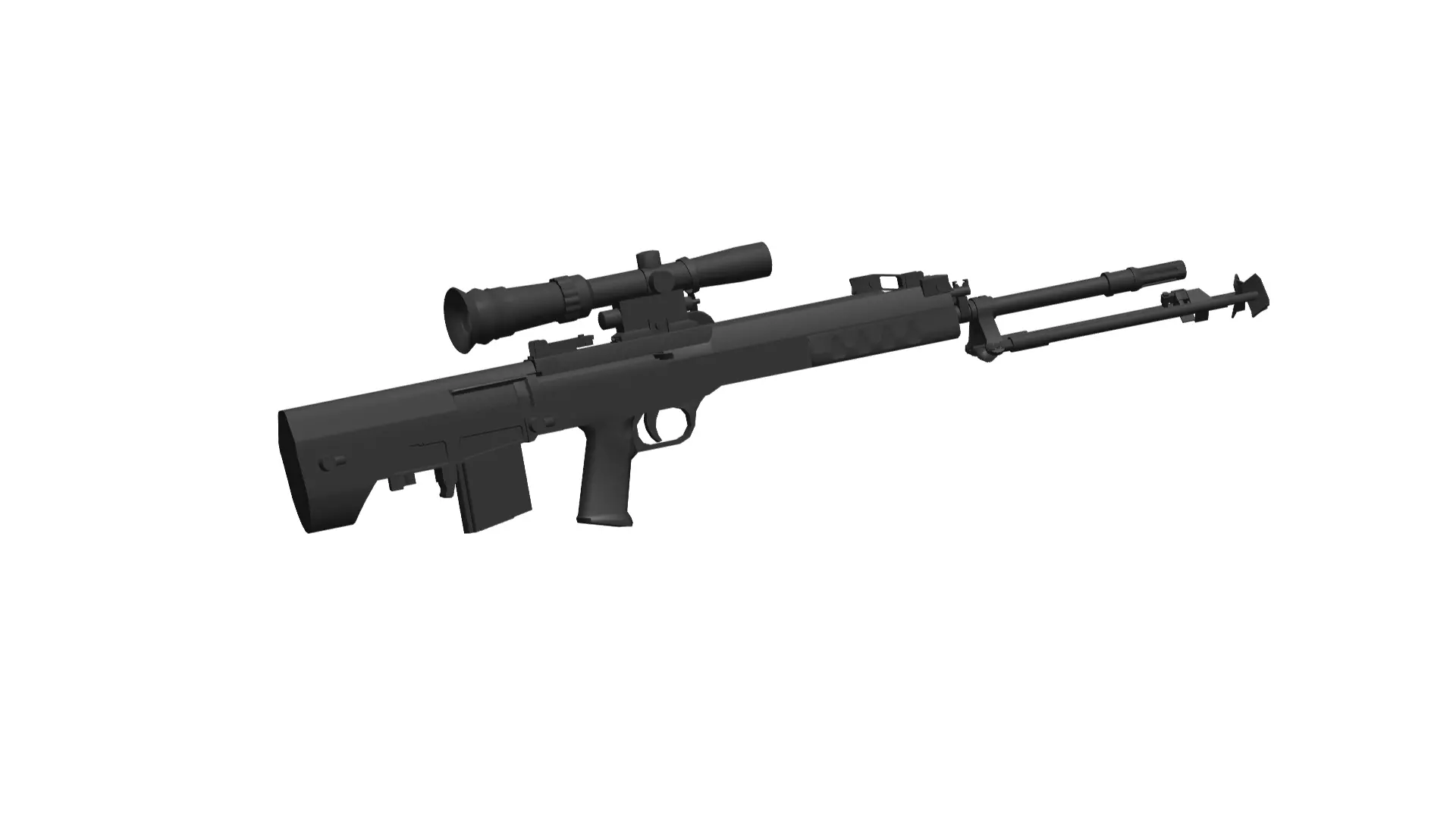QBU-88 sniper rifle 3D model_0