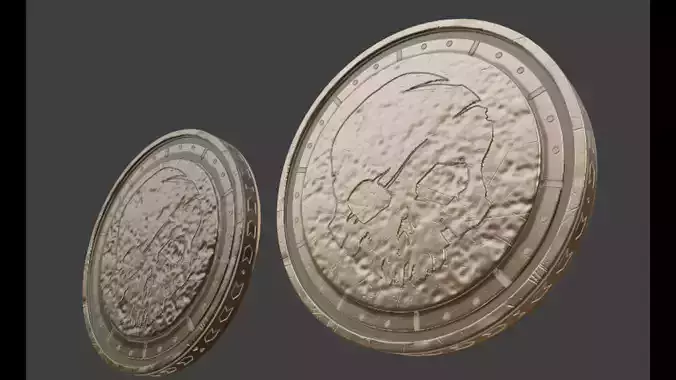 Pirate Coin Lowpoly