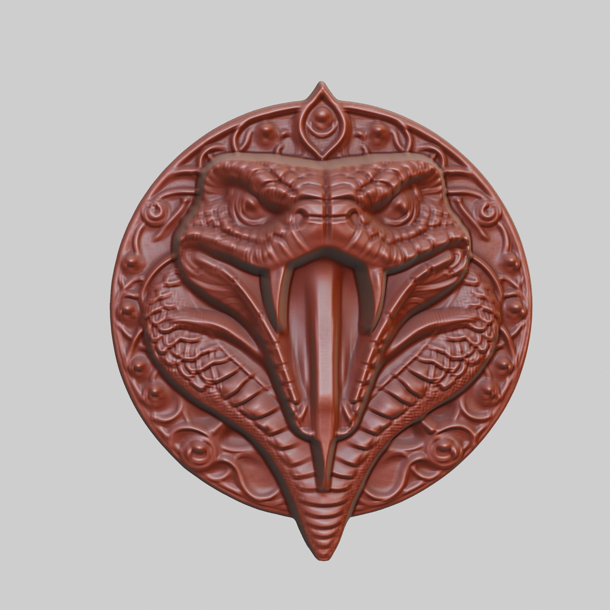 Snake Animal Head Snake Animal Medallion  3D print model_2