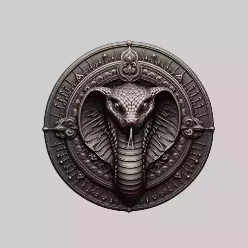 Snake Animal Head Snake Animal Medallion 3D print model