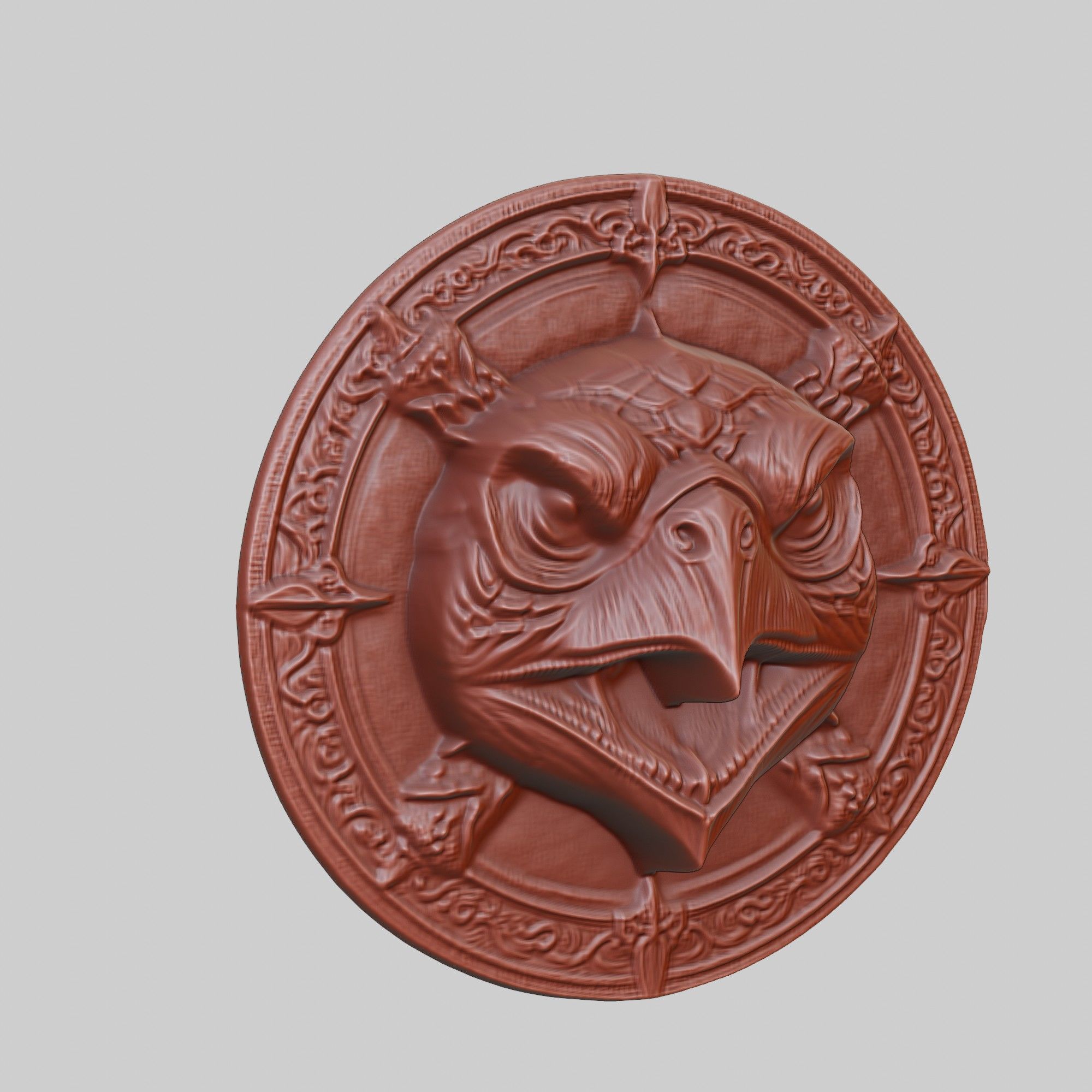 Turtle Animal Head Turtle Animal Medallion  3D print model_3